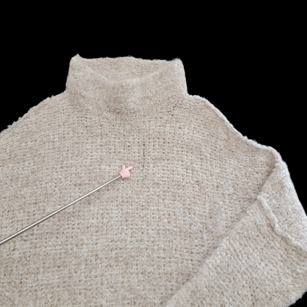 Free People Women XS She's All That Sweater Blue Alpaca Blend Turtleneck Peru - Picture 5 of 12